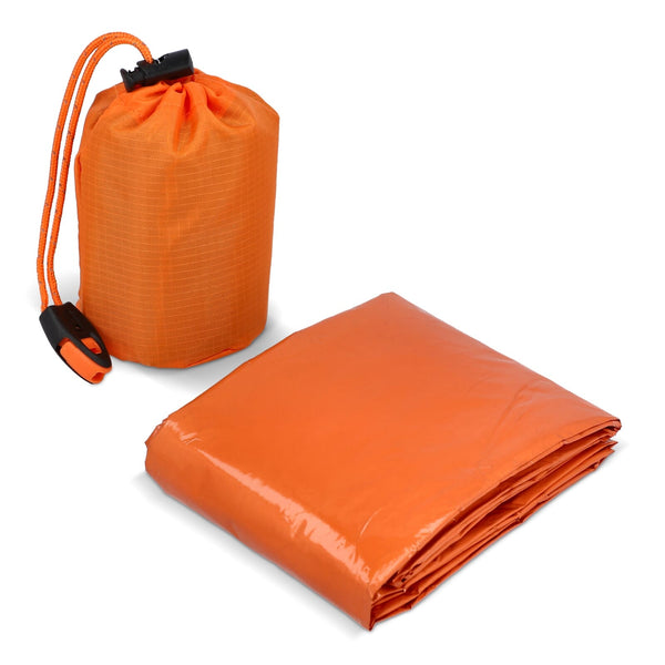 Poncho termico 2 in 1 per la sopravvivenza all'aperto Arancione - personalizzabile con logo