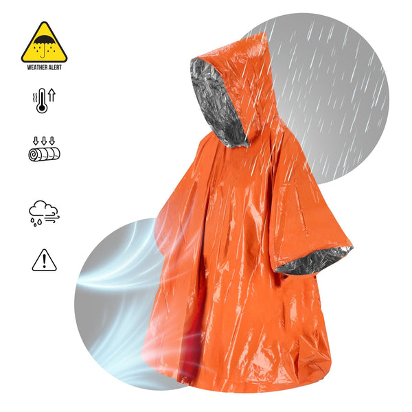 Poncho termico 2 in 1 per la sopravvivenza all'aperto - personalizzabile con logo