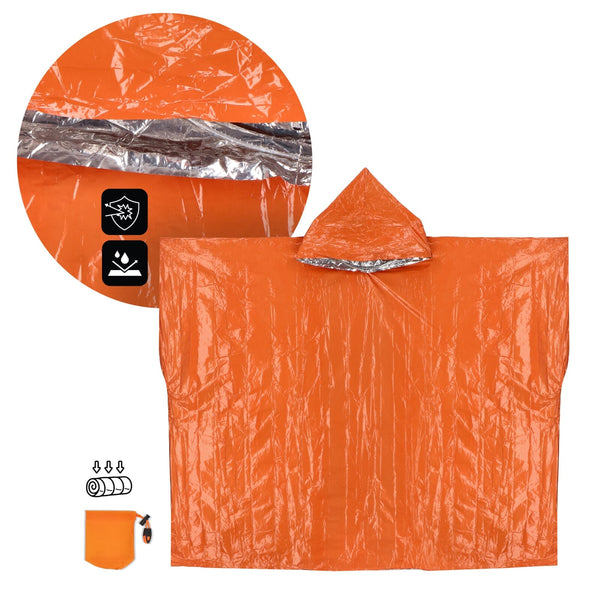 Poncho termico 2 in 1 per la sopravvivenza all'aperto - personalizzabile con logo
