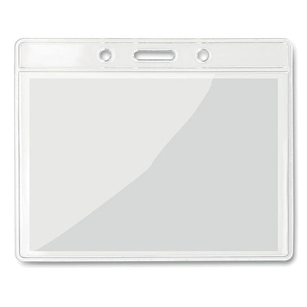Porta badge trasparente 10x8cm trasparente - personalizzabile con logo