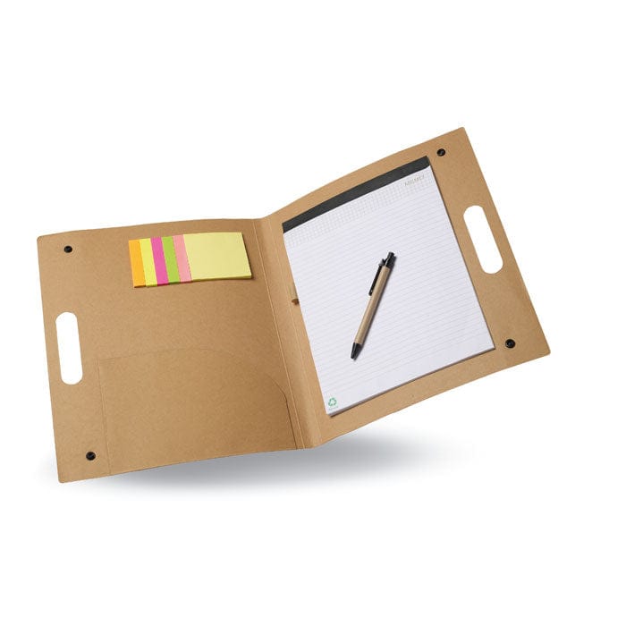 Porta blocnotes in cartone beige - personalizzabile con logo