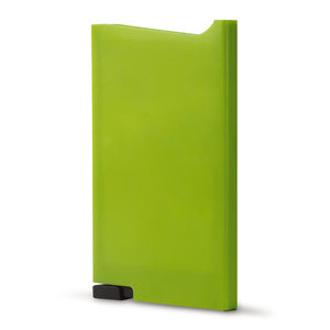 Porta carte ABS anti RFID verde - personalizzabile con logo