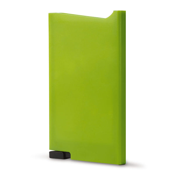 Porta carte ABS anti RFID verde - personalizzabile con logo