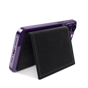 Porta carte da telefono RFID in pelle Nero - personalizzabile con logo