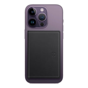 Porta carte da telefono RFID in pelle Nero - personalizzabile con logo