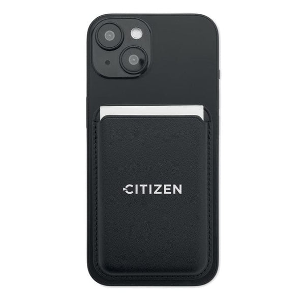 Porta carte di credito per smartphone Nero - personalizzabile con logo
