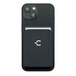 Porta carte di credito per smartphone Nero - personalizzabile con logo
