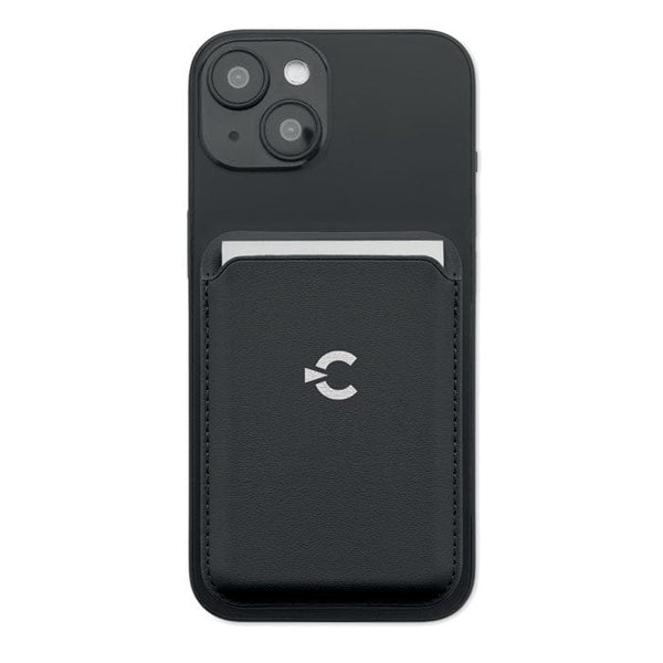 Porta carte di credito per smartphone Nero - personalizzabile con logo