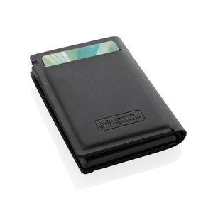 Porta carte di credito Seekcard rintracciabile in rPET RCS nero - personalizzabile con logo