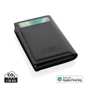 Porta carte di credito Seekcard rintracciabile in rPET RCS nero - personalizzabile con logo