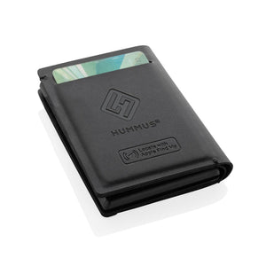 Porta carte di credito Seekcard rintracciabile in rPET RCS nero - personalizzabile con logo