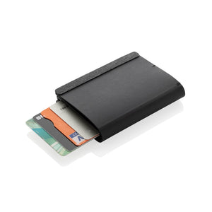 Porta carte di credito Seekcard rintracciabile in rPET RCS nero - personalizzabile con logo