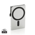 Porta carte magnetico RFID in alluminio per smartphone color argento - personalizzabile con logo