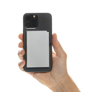 Porta carte magnetico RFID in alluminio per smartphone - personalizzabile con logo