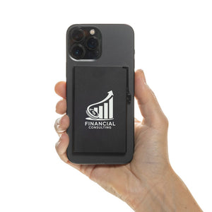 Porta carte magnetico RFID in alluminio per smartphone - personalizzabile con logo