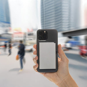 Porta carte magnetico RFID in alluminio per smartphone - personalizzabile con logo
