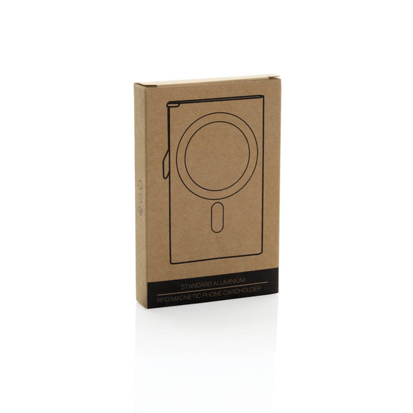 Porta carte magnetico RFID in alluminio per smartphone - personalizzabile con logo