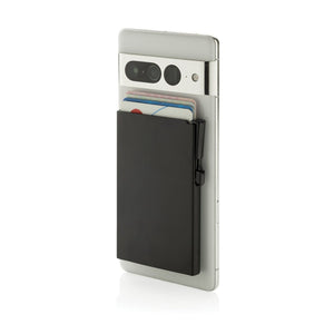 Porta carte magnetico RFID in alluminio per smartphone - personalizzabile con logo