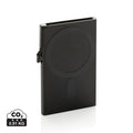 Porta carte magnetico RFID in alluminio per smartphone nero - personalizzabile con logo