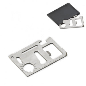 Porta carte multi-funzione in simil pelle color argento - personalizzabile con logo