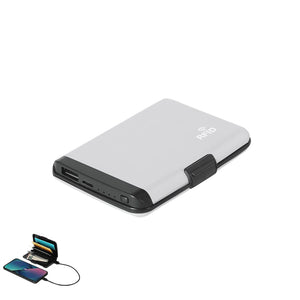 Porta Carte Power Bank Chefler color argento - personalizzabile con logo