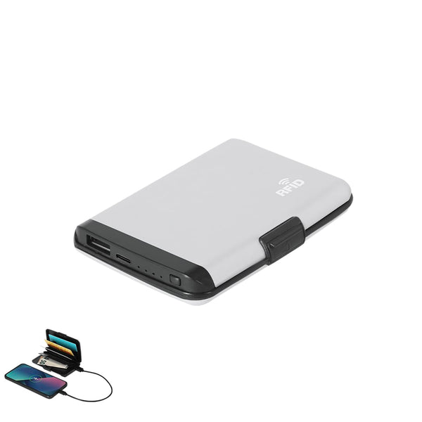 Porta Carte Power Bank Chefler color argento - personalizzabile con logo