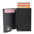 Porta carte RFID con portafoglio nero / nero - personalizzabile con logo