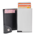 Porta carte RFID con portafoglio nero / Silver - personalizzabile con logo
