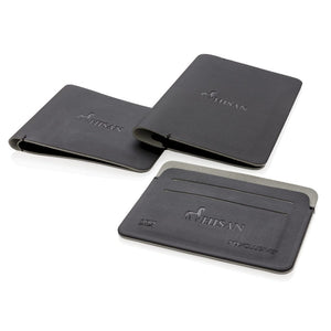 Porta carte RFID Quebec nero - personalizzabile con logo