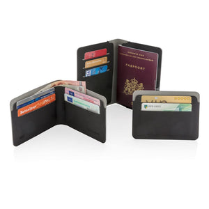 Porta carte RFID Quebec nero - personalizzabile con logo