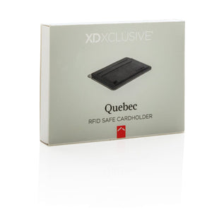 Porta carte RFID Quebec nero - personalizzabile con logo