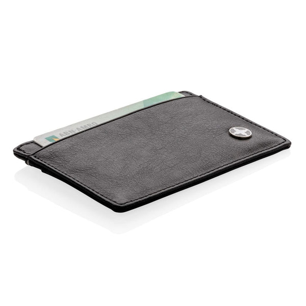 Porta carte RFID Swiss Peak nero - personalizzabile con logo