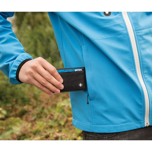 Porta carte RFID Swiss Peak nero - personalizzabile con logo