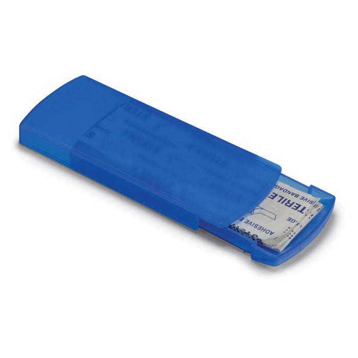 Porta cerotti (5 inclusi) blu - personalizzabile con logo