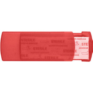 Porta cerotti (5 inclusi) rosso - personalizzabile con logo
