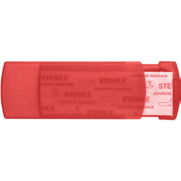 Porta cerotti (5 inclusi) rosso - personalizzabile con logo