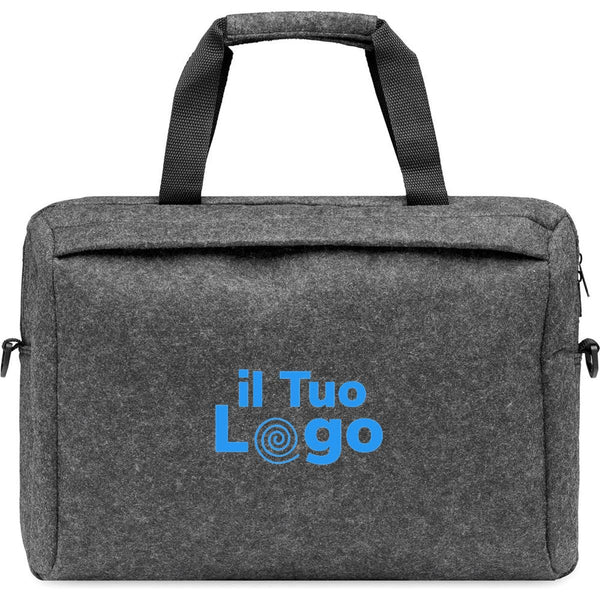 Porta laptop in feltro RPET 15" Grigio Scuro - personalizzabile con logo