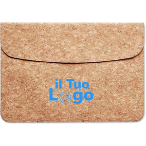Porta laptop in sughero beige - personalizzabile con logo
