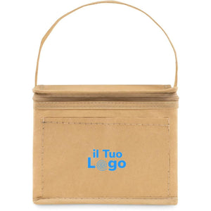 Porta lattine in carta beige - personalizzabile con logo