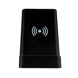 Porta penne wireless 5W logo retroilluminato nero - personalizzabile con logo