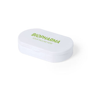 Porta pillole antibatterico Hempix bianco - personalizzabile con logo