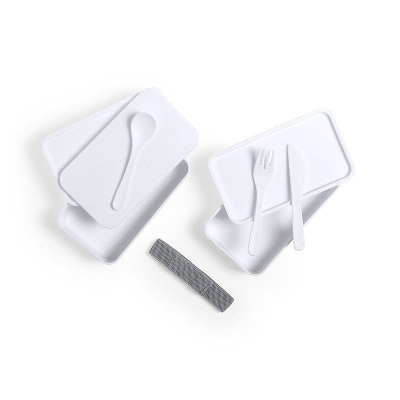Porta Pranzo Antibatterico Fandex bianco - personalizzabile con logo