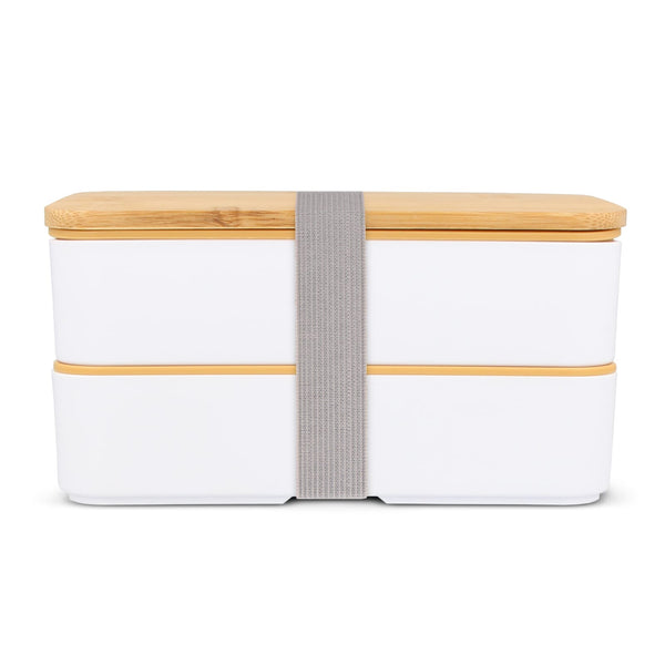 Porta pranzo Bento R-PP & Bamboo Bianco - personalizzabile con logo