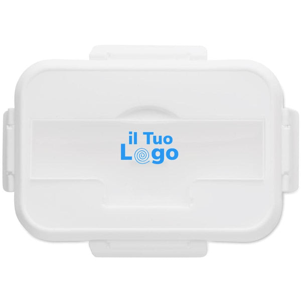 Porta pranzo con posate in PP - personalizzabile con logo