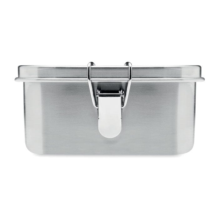 Porta pranzo in acciaio color argento - personalizzabile con logo