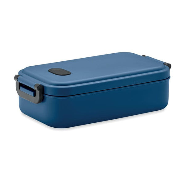 Porta pranzo in PP riciclato con coperchio ermetico blu - personalizzabile con logo