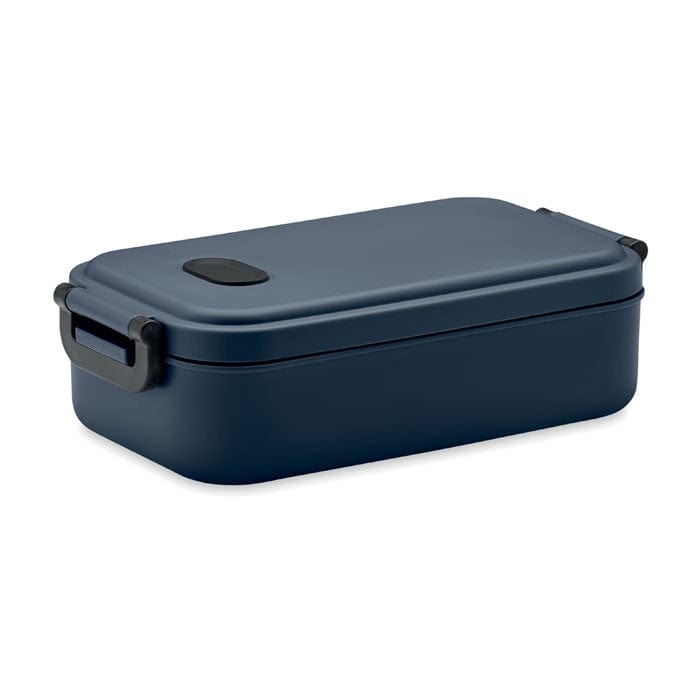 Porta pranzo in PP riciclato con coperchio ermetico blu navy - personalizzabile con logo