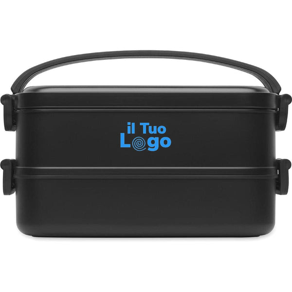 Porta pranzo in PP riciclato con divisorio - personalizzabile con logo