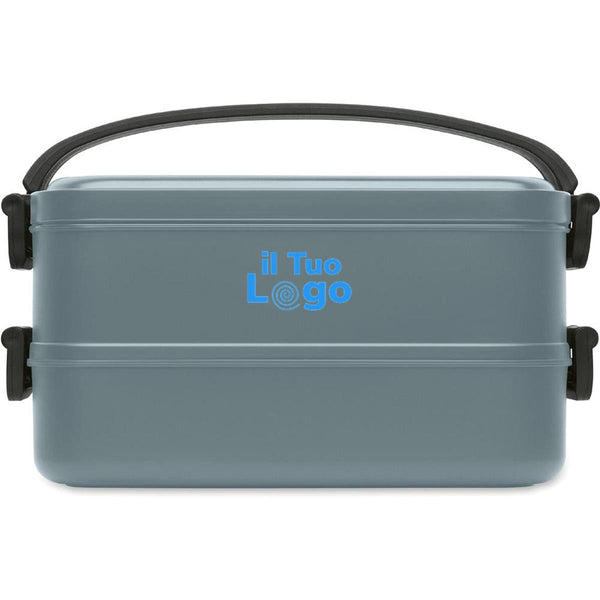 Porta pranzo in PP riciclato con divisorio - personalizzabile con logo