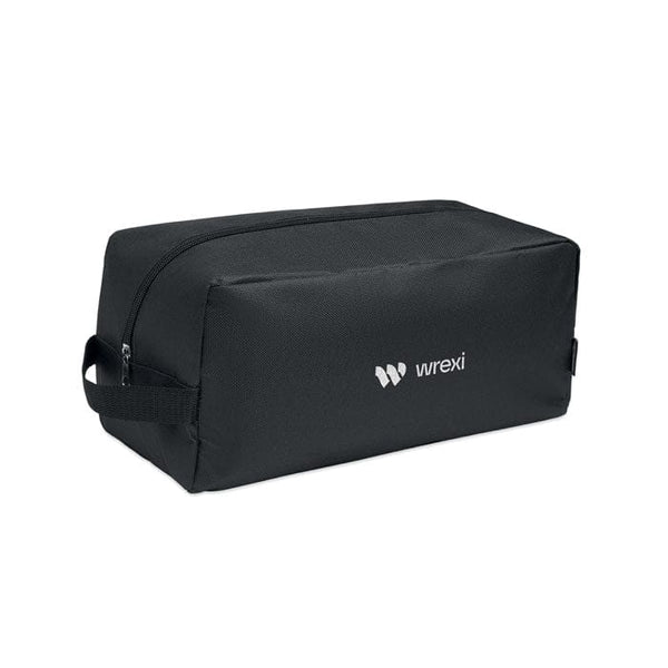 Porta scarpe in 600D RPET Nero - personalizzabile con logo